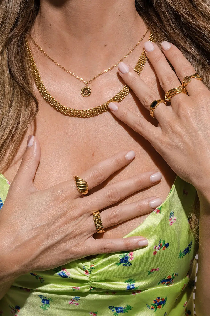 Waterproof Gold Statement Watch Ring: 6