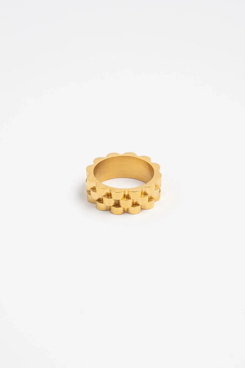 Waterproof Gold Statement Watch Ring: 6