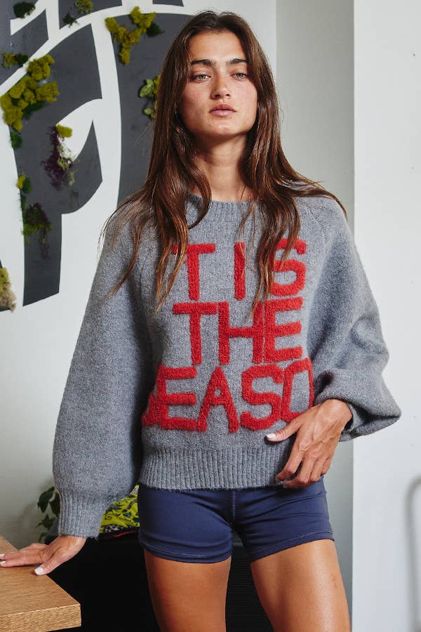 'TIS THE SEASON & L'AMOUR' Lettering Sweater
