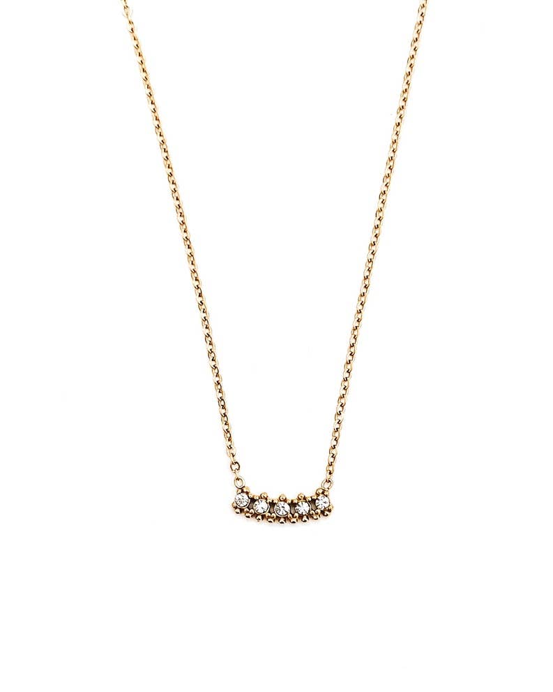 Addy Diamond Crystal Mini Bar Necklace