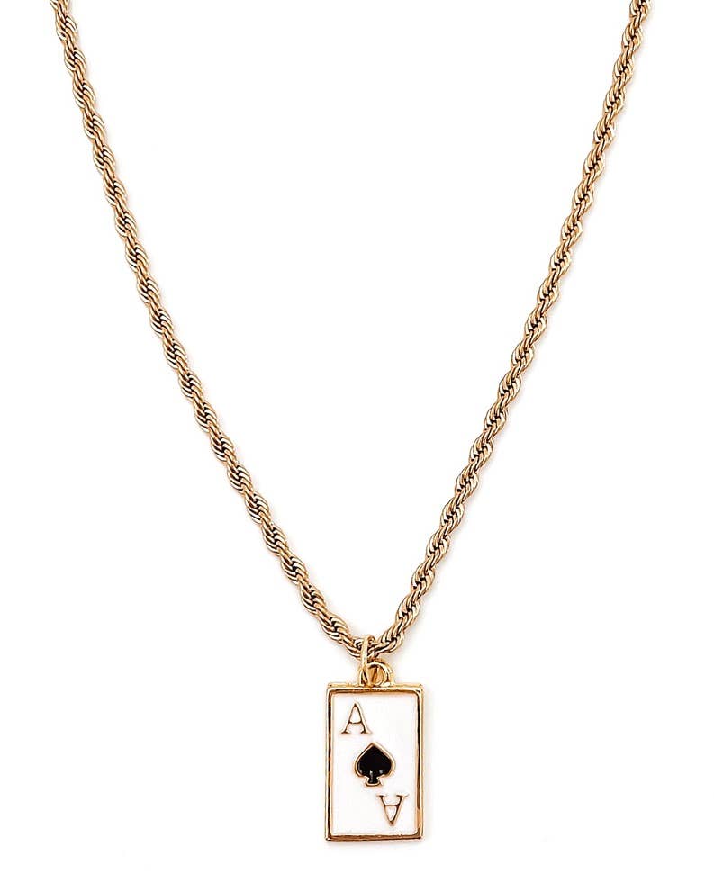 Ace Best Selling Trending Necklace || Choose Style: WHITE ACE OF SPADES
