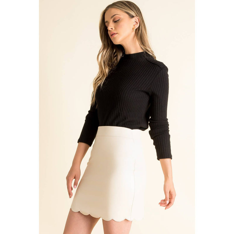 Leather Scallop Skirt