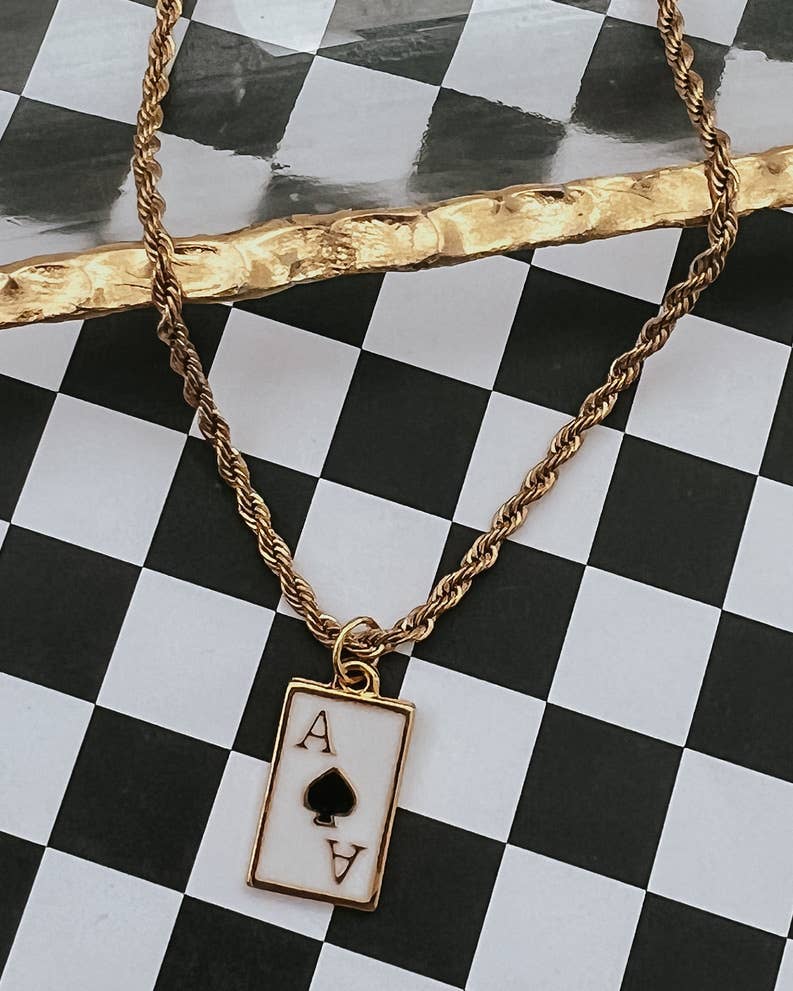 Ace Best Selling Trending Necklace || Choose Style: WHITE ACE OF SPADES