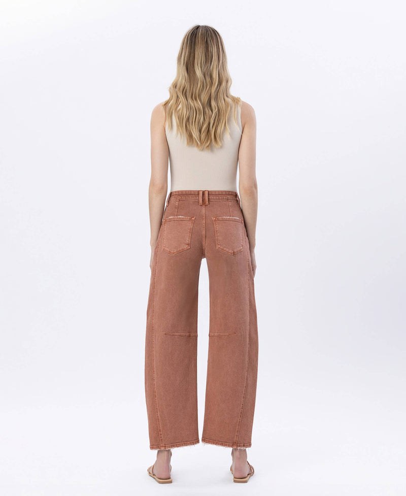 HIGH RISE TWIST BARREL JEANS