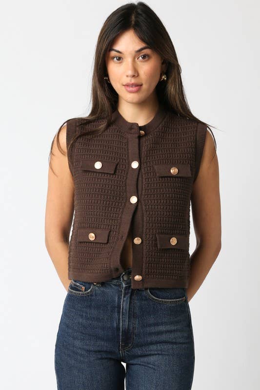 Selena Button Knit Top