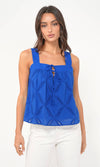 Trina Embroidered Double Tie Front Top