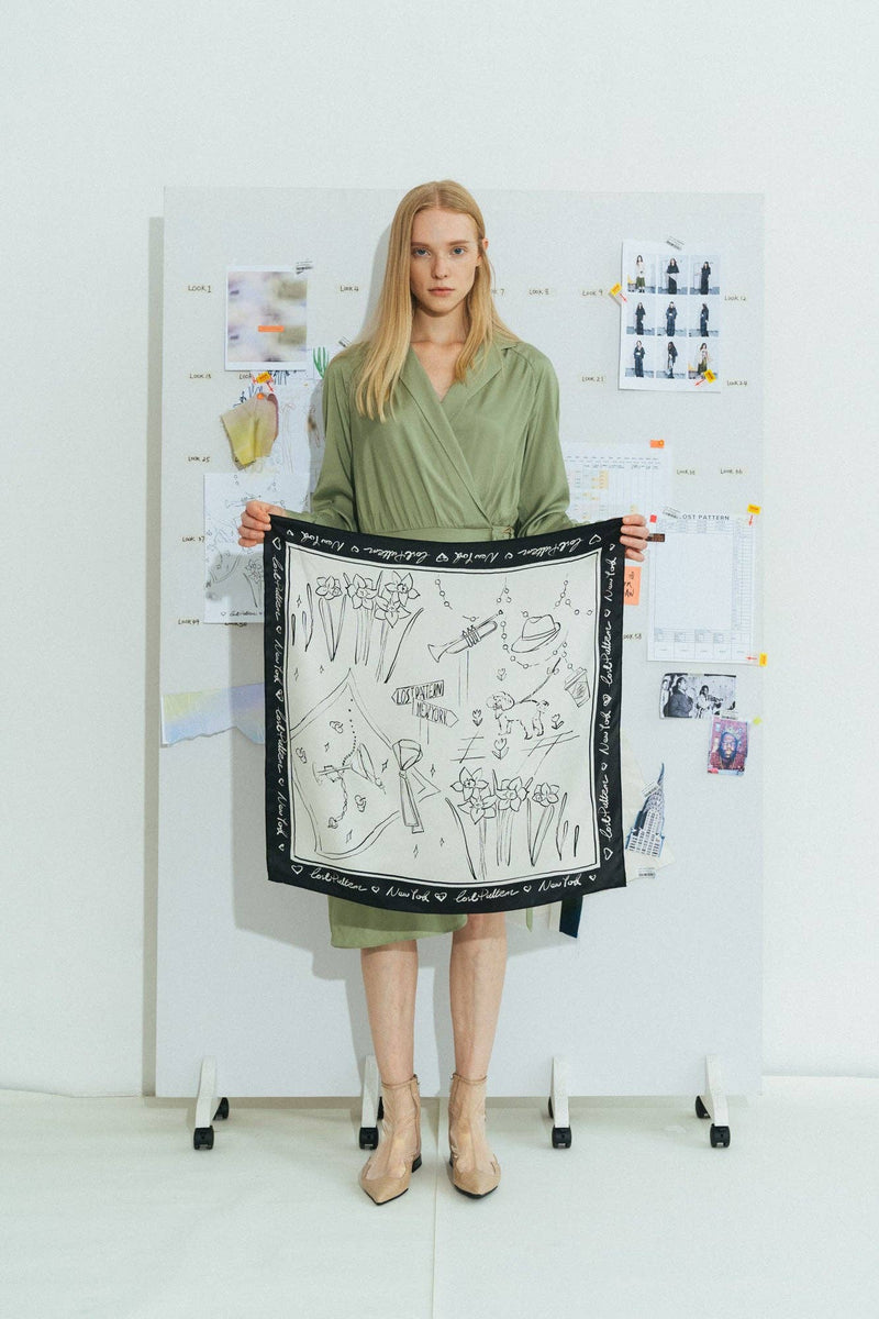 "New York in Sketches" Silk Scarf