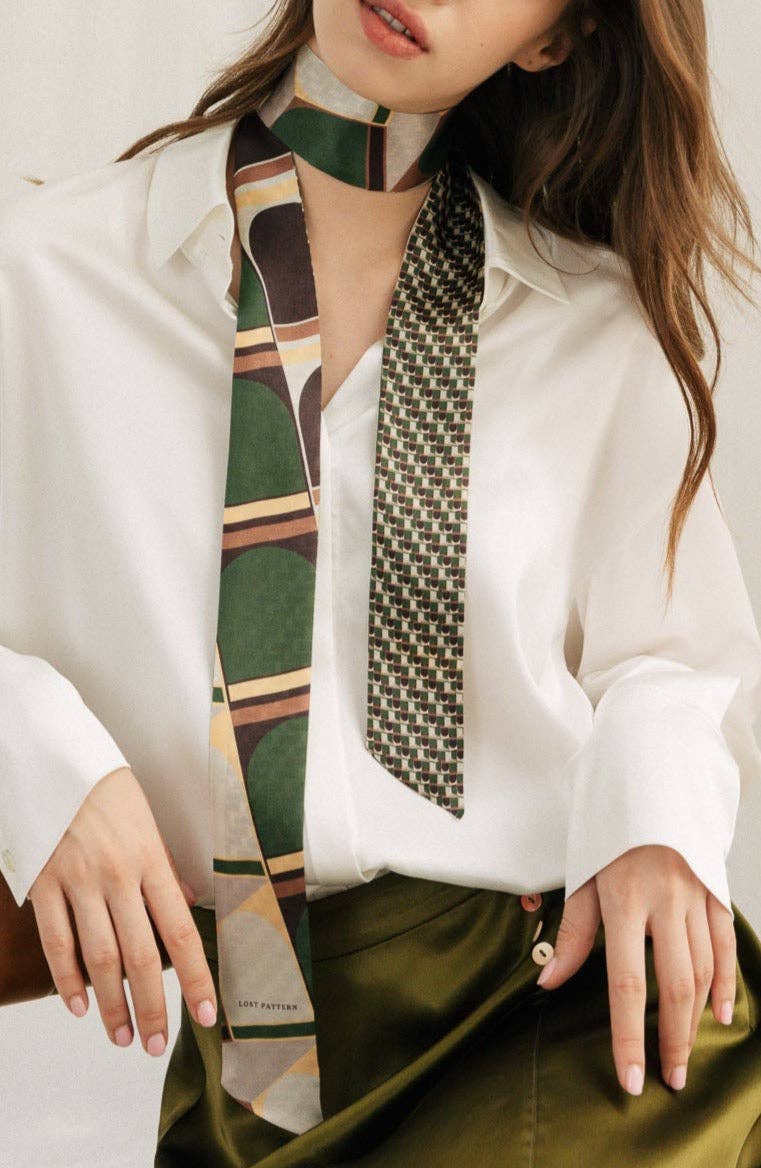 "Modular" Silk Skinny Scarf