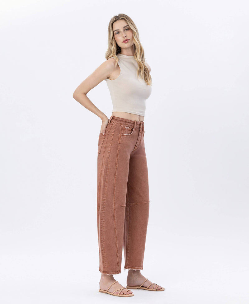 HIGH RISE TWIST BARREL JEANS