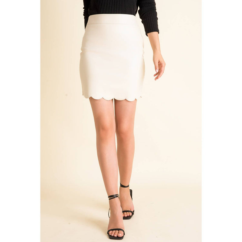Leather Scallop Skirt