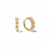 18K Gold Pearl Huggies