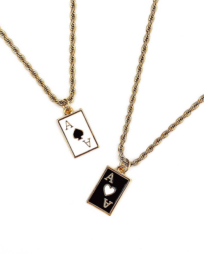 Ace Best Selling Trending Necklace || Choose Style: WHITE ACE OF SPADES