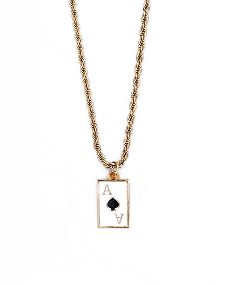 Ace Best Selling Trending Necklace || Choose Style: WHITE ACE OF SPADES