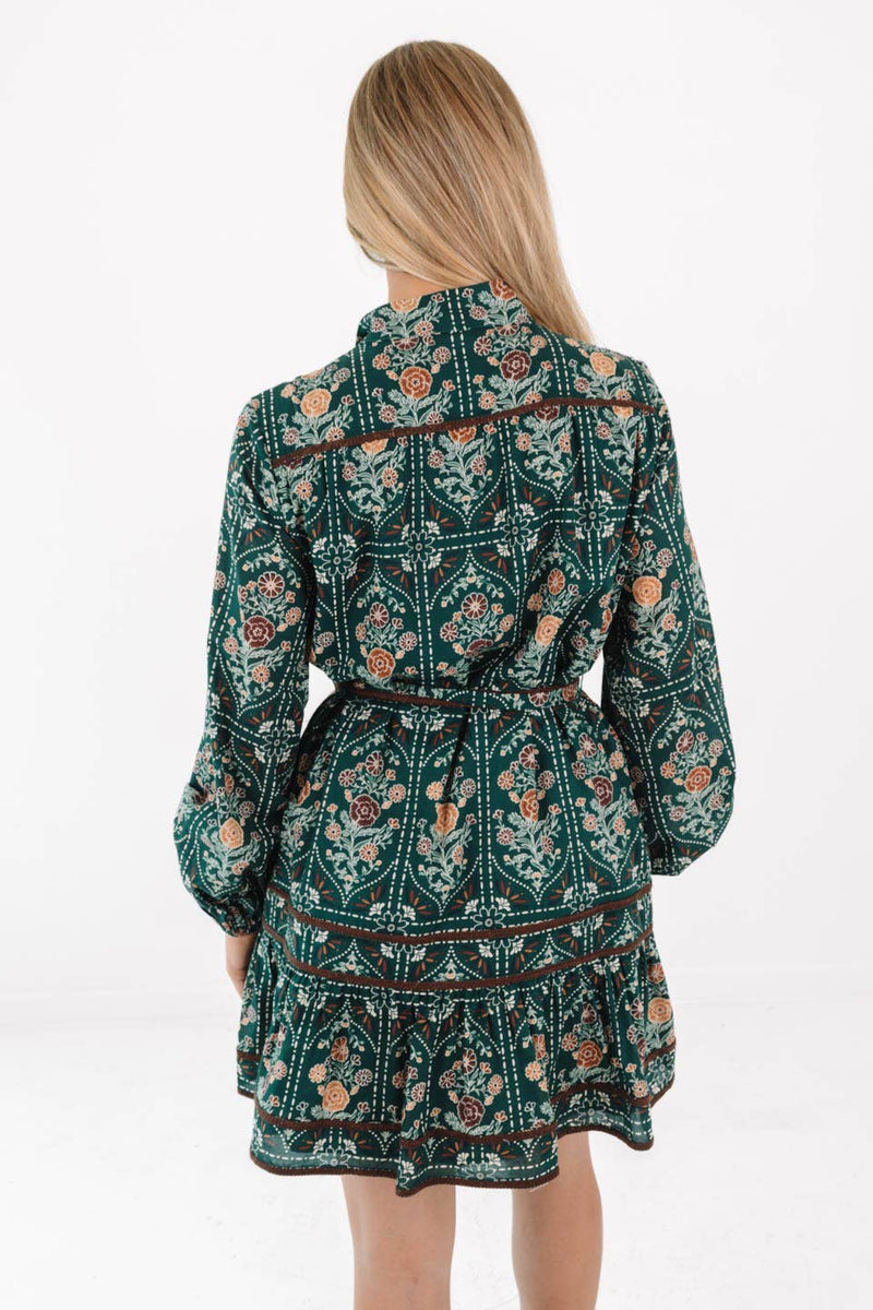 Hazel Long Sleeve Tie Dress