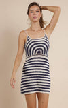 Wild Spirit Stripe Crochet Mini Dress