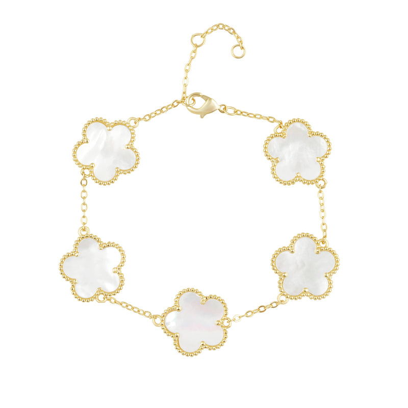 Adeline Clover Bracelet: Mother Of Pearl